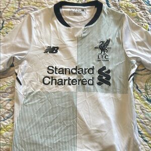 New Balance Kids White Soccer Jersey - Liverpool